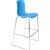 DAL ACTI BAR STOOL SLED BASE HIGH 760MM CHROME FRAME OCEAN BLUE POLYPROP SHELL
