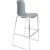 DAL ACTI BAR STOOL SLED BASE HIGH 760MM CHROME FRAME LIGHT GREY POLYPROP SHELL