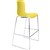 DAL ACTI BAR STOOL SLED BASE HIGH 760MM CHROME FRAME YELLOW POLYPROP SHELL