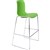 DAL ACTI BAR STOOL SLED BASE HIGH 760MM CHROME FRAME GREEN POLYPROP SHELL