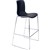 DAL ACTI BAR STOOL SLED BASE HIGH 760MM CHROME FRAME NAVY BLUE POLYPROP SHELL