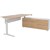 POTENZA EXECUTIVE ELECTRIC HEIGHT ADJUSTABLE DESK RHS BUFFET 2000 X 1820MM VIRGINIA WALNUTWHITE
