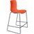 DAL ACTI BAR STOOL SLED BASE LOW 630MM BLACK POWDERCOAT FRAME ORANGE POLYPROP SHELL