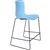 DAL ACTI BAR STOOL SLED BASE LOW 630MM BLACK POWDERCOAT FRAME PALE BLUE POLYPROP SHELL