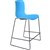 DAL ACTI BAR STOOL SLED BASE LOW 630MM BLACK POWDERCOAT FRAME OCEAN BLUE POLYPROP SHELL