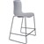 DAL ACTI BAR STOOL SLED BASE LOW 630MM BLACK POWDERCOAT FRAME LIGHT GREY POLYPROP SHELL