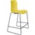 DAL ACTI BAR STOOL SLED BASE LOW 630MM BLACK POWDERCOAT FRAME YELLOW POLYPROP SHELL