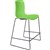 DAL ACTI BAR STOOL SLED BASE LOW 630MM BLACK POWDERCOAT FRAME GREEN POLYPROP SHELL