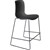 DAL ACTI BAR STOOL SLED BASE LOW 630MM BLACK POWDERCOAT FRAME BLACK POLYPROP SHELL