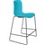 DAL ACTI BAR STOOL SLED BASE LOW 630MM BLACK POWDERCOAT FRAME TEAL POLYPROP SHELL
