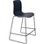 DAL ACTI BAR STOOL SLED BASE LOW 630MM BLACK POWDERCOAT FRAME NAVY BLUE POLYPROP SHELL