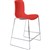 DAL ACTI BAR STOOL SLED BASE LOW 630MM CHROME FRAME RED POLYPROP SHELL