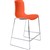 DAL ACTI BAR STOOL SLED BASE LOW 630MM CHROME FRAME ORANGE POLYPROP SHELL