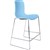 DAL ACTI BAR STOOL SLED BASE LOW 630MM CHROME FRAME PALE BLUE POLYPROP SHELL