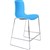 DAL ACTI BAR STOOL SLED BASE LOW 630MM CHROME FRAME OCEAN BLUE POLYPROP SHELL