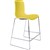 DAL ACTI BAR STOOL SLED BASE LOW 630MM CHROME FRAME YELLOW POLYPROP SHELL