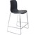 DAL ACTI BAR STOOL SLED BASE LOW 630MM CHROME FRAME CHARCOAL POLYPROP SHELL