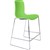 DAL ACTI BAR STOOL SLED BASE LOW 630MM CHROME FRAME GREEN POLYPROP SHELL