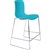 DAL ACTI BAR STOOL SLED BASE LOW 630MM CHROME FRAME TEAL POLYPROP SHELL