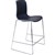 DAL ACTI BAR STOOL SLED BASE LOW 630MM CHROME FRAME NAVY BLUE POLYPROP SHELL