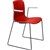 DAL ACTI CHAIR SLED BASE ARMS LIGHT GREY ARMPADS AND BLACK POWDERCOAT FRAME RED POLYPROP SHELL