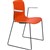 DAL ACTI CHAIR SLED BASE ARMS LIGHT GREY ARMPADS AND BLACK POWDERCOAT FRAME ORANGE POLYPROP SHELL