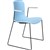 DAL ACTI CHAIR SLED BASE ARMS LIGHT GREY ARMPADS AND BLACK POWDERCOAT FRAME PALE BLUE POLYPROP SHELL