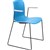 DAL ACTI CHAIR SLED BASE ARMS LIGHT GREY ARMPADS AND BLACK POWDERCOAT FRAME OCEAN BLUE POLYPROP SHELL