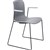DAL ACTI CHAIR SLED BASE ARMS LIGHT GREY ARMPADS AND BLACK POWDERCOAT FRAME LIGHT GREY POLYPROP SHELL