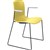 DAL ACTI CHAIR SLED BASE ARMS LIGHT GREY ARMPADS AND BLACK POWDERCOAT FRAME YELLOW POLYPROP SHELL