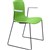DAL ACTI CHAIR SLED BASE ARMS LIGHT GREY ARMPADS AND BLACK POWDERCOAT FRAME GREEN POLYPROP SHELL