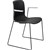 DAL ACTI CHAIR SLED BASE ARMS LIGHT GREY ARMPADS AND BLACK POWDERCOAT FRAME BLACK POLYPROP SHELL