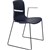 DAL ACTI CHAIR SLED BASE ARMS LIGHT GREY ARMPADS AND BLACK POWDERCOAT FRAME NAVY BLUE POLYPROP SHELL