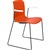 DAL ACTI CHAIR SLED BASE ARMS WHITE ARMPADS AND BLACK POWDERCOAT FRAME ORANGE POLYPROP SHELL