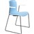 DAL ACTI CHAIR SLED BASE ARMS WHITE ARMPADS AND BLACK POWDERCOAT FRAME PALE BLUE POLYPROP SHELL