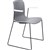 DAL ACTI CHAIR SLED BASE ARMS WHITE ARMPADS AND BLACK POWDERCOAT FRAME LIGHT GREY POLYPROP SHELL
