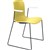 DAL ACTI CHAIR SLED BASE ARMS WHITE ARMPADS AND BLACK POWDERCOAT FRAME YELLOW POLYPROP SHELL