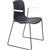 DAL ACTI CHAIR SLED BASE ARMS WHITE ARMPADS AND BLACK POWDERCOAT FRAME CHARCOAL POLYPROP SHELL