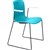 DAL ACTI CHAIR SLED BASE ARMS WHITE ARMPADS AND BLACK POWDERCOAT FRAME TEAL POLYPROP SHELL