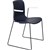 DAL ACTI CHAIR SLED BASE ARMS WHITE ARMPADS AND BLACK POWDERCOAT FRAME NAVY BLUE POLYPROP SHELL