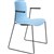DAL ACTI CHAIR SLED BASE ARMS BLACK ARMPADS AND BLACK POWDERCOAT FRAME PALE BLUE POLYPROP SHELL