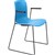 DAL ACTI CHAIR SLED BASE ARMS BLACK ARMPADS AND BLACK POWDERCOAT FRAME OCEAN BLUE POLYPROP SHELL