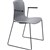 DAL ACTI CHAIR SLED BASE ARMS BLACK ARMPADS AND BLACK POWDERCOAT FRAME LIGHT GREY POLYPROP SHELL