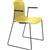 DAL ACTI CHAIR SLED BASE ARMS BLACK ARMPADS AND BLACK POWDERCOAT FRAME YELLOW POLYPROP SHELL