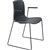 DAL ACTI CHAIR SLED BASE ARMS BLACK ARMPADS AND BLACK POWDERCOAT FRAME CHARCOAL POLYPROP SHELL