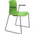 DAL ACTI CHAIR SLED BASE ARMS BLACK ARMPADS AND BLACK POWDERCOAT FRAME GREEN POLYPROP SHELL