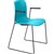 DAL ACTI CHAIR SLED BASE ARMS BLACK ARMPADS AND BLACK POWDERCOAT FRAME TEAL POLYPROP SHELL