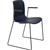 DAL ACTI CHAIR SLED BASE ARMS BLACK ARMPADS AND BLACK POWDERCOAT FRAME NAVY BLUE POLYPROP SHELL