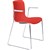 DAL ACTI CHAIR SLED BASE ARMS LIGHT GREY ARMPADS AND CHROME FRAME RED POLYPROP SHELL