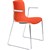 DAL ACTI CHAIR SLED BASE ARMS LIGHT GREY ARMPADS AND CHROME FRAME ORANGE POLYPROP SHELL